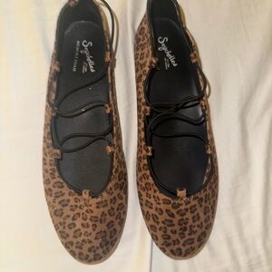 Seychelles Leopard Print Ballet Flats in Brown and Black
